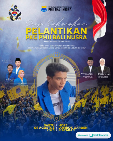 Twibbon Resmi Resepsi Pelantikan PKC PMII Bali Nusra